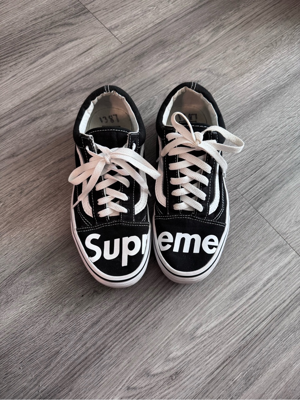 Supreme Black and White Old Skool Vans
